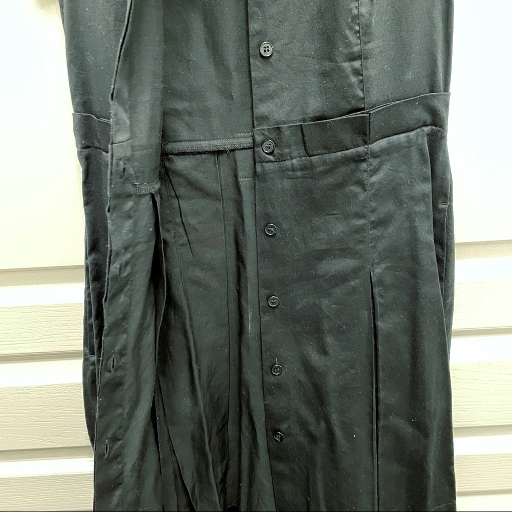 CLUB MONACO Black Short Sleeve Shirt 100% Cotton Dress with Belt - Picture 5 of 9